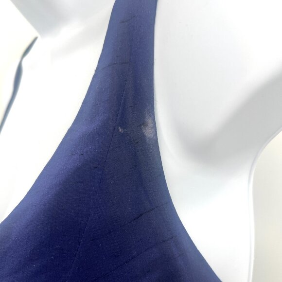 Lula Kate Deep Blue 100% Silk Cross Back Embellished Dress Women's 8 - Picture 5 of 9